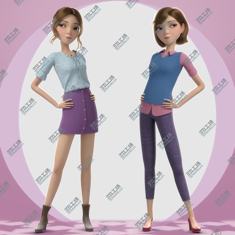 images/goods_img/20210113/Cartoon Girl Rigged 3D model/1.jpg